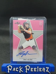 2020 LEAF PERFECT GAME BLANK BACK JACK HOLMAN PINK NATIONAL SHOWCASE AUTO 1/1 - Picture 1 of 2