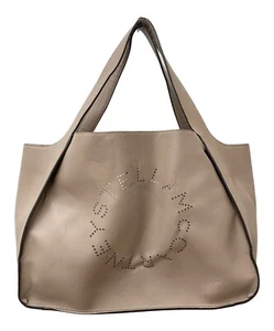 Stella McCartney Perforated Tote Bag Handbag Purse in Beige Brown USED From JPN! - Picture 1 of 9