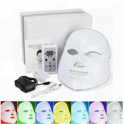 7 Colors LED Light Facial Mask Device Skin Care Wrinkle Reduce Skin Rejuvenation - Image 1 of 4