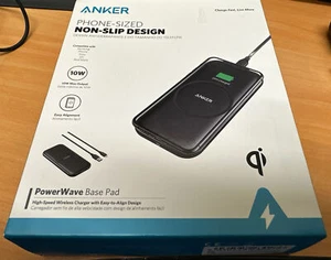 Anker Powerwave 7.5W Rectangular Pad Qi Certified Wireless Charger Black - Afbeelding 1 van 6
