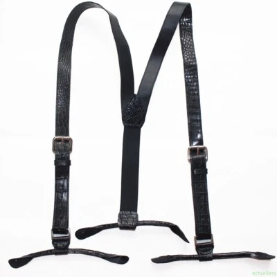 Подвески для мужчин кожаные на пуговицах эластичные смокинг Y черные - Изображение 1 из 3