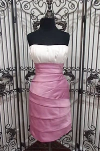 342 ) EDEN MAID 7386 SZ 8 CREAM MAUVE BRIDESMAID FORMAL COCKTAIL DRESS $187 - Picture 1 of 1