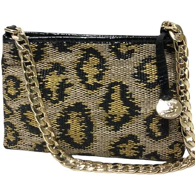 NEW Brahmin Mod Lorelei Multi Tybee Leopard Print Italian Straw Leather Bag $215 - Image 1 of 4