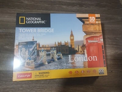 National Geographic London Tower Bridge 3D Jigsaw Puzzle Architectural Model NEW - Image 1 of 3