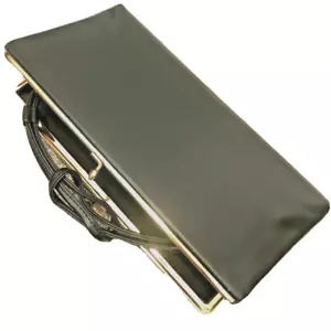 Vintage schwarze Abendtasche Clutch Harry Levine HL USA Mid Century geknoteter Henkel - Bild 1 von 6