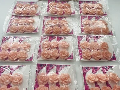 36 Cards! 72 Novelty Buttons Light Pink Rose Blumenthal Lansing Sewing Crafts - Image 1 of 4