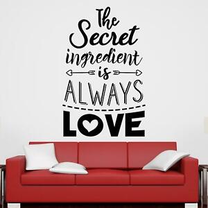 The Secret Ingredient Is Always Love Wall Sticker Decal  Quote Kitchen Home