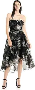 Shoshanna Anthropologie Haisley Blumen Seide trägerlos Hi-Lo Cocktailkleid 4 Neu mit Etikett - Bild 1 von 12
