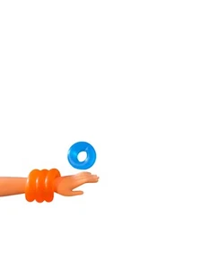 1985 Vintage Mattel Barbie Rockers Jewelry Coil Bracelet Orange & Blue Dee Dee - Picture 1 of 7