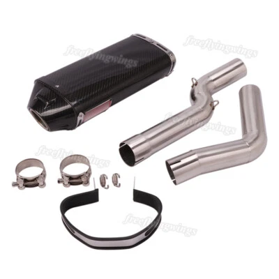 Deslizable para Honda CBR1000RR 2004-2007 escape enlace medio tubo silenciador puntas de carbono Foto 1 de 4