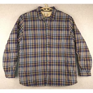 Carbon2Cobalt Sherpa Lined Plaid Flannel Shirt Jacket Button Down Overshirt XL - Picture 1 of 7