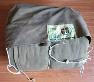 Vintage Sleeping Bag 1940s 1950s Canvas Specialty Brand CS Canvas Bed Roll 84x36 - Picture 1 of 12