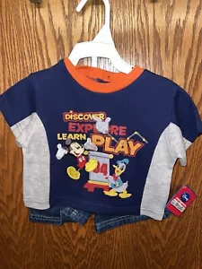 NWT Shorts & Top Mickey Mouse Clubhouse Disney Jr. Boys 2 Pc - Picture 1 of 5