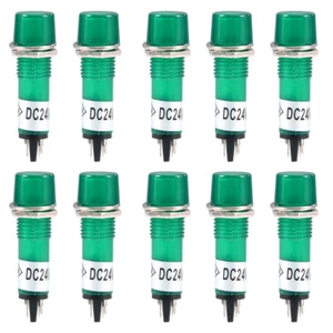 10pcs Signal Indicator Dash Light DC24V LED Bulbs XD10-3 Green 10mm Panel Mount - Picture 1 of 6
