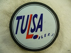 CHL Tulsa Oilers Vintage Original Large Team Logo Old Hockey Puck Collect Pucks