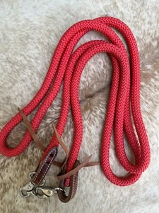 Nylon rosso con imbracatura cinghie in pelle slobber rein competizione - Foto 1 di 4