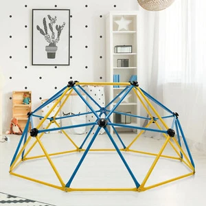 6FT Dome Climber Climbing Frame Geometric Climbing Dome Kids Garden Gym-Yellow - Picture 1 of 8