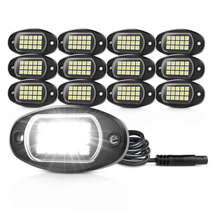 Pure White 12 Pods Rock Lights High Bright White LED Underglow Underbody Lights - Bild 1 von 22