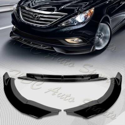 适用于 2011 - 2014 现代索纳塔 STP 风格涂漆黑色前保险杠剧透唇 — 第 1/4 张图片