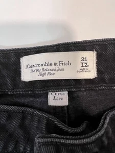 Pantalones de mezclilla Abercrombie Fitch para mujer años 90 relajados pierna dividida curva amor talla 12 - Imagen 1 de 8