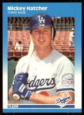 1987 Fleer Update Glossy Mickey Hatcher Los Angeles Dodgers #U-41