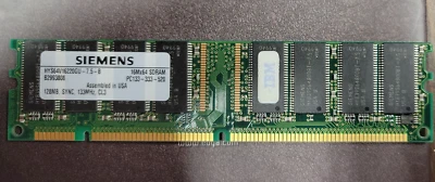 IBM Siemens HYS64V16220GU-7.5-B 128MB RAM Memory, PC133, 16Mx64 SDRAM 3.3V 133Mz - Image 1 of 4