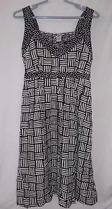 NWT KIKI Siz M Batik black and creamy white 100% rayon dress retail $38 - Picture 1 of 8