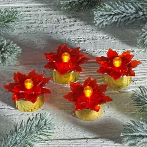 LED-Teelichter »Weihnachtsstern«, 4 Stück Weihnachten Teelicht Blume - Bild 1 von 1