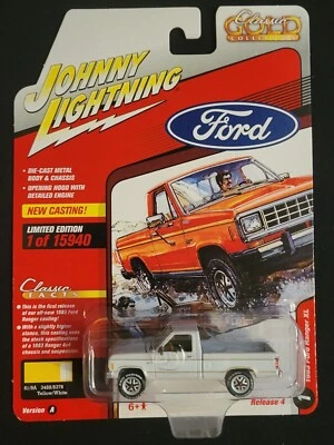 Johnny Lightning 1983 Ford Ranger XL, Yellow/White The Original White Lightning - Image 1 of 4