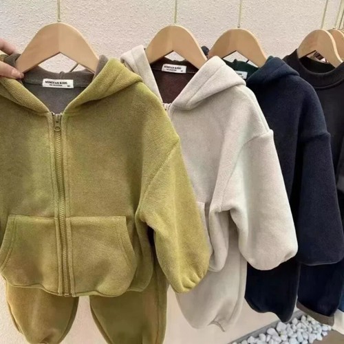 OFF WHITE Set Abbigliamento Bambini Invernale Ragazzo Felpa Tuta Felpe Pantaloni 2 Pezzi Tuta