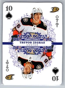 2022 O-Pee-Chee Trevor Zegras Playing Cards Ten 10 Spades Anaheim Ducks - Picture 1 of 2