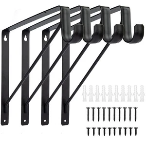 4 Pack Closet Shelf & Rod Brackets Heavy Duty Closet Shelf Bracket with Rod S... - Picture 1 of 6