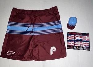 2025 PHILLIES MAGNET SCHEDULE RETRO ICE CREAM HELMET & BOARD SHORTS XL SGA - Picture 1 of 3