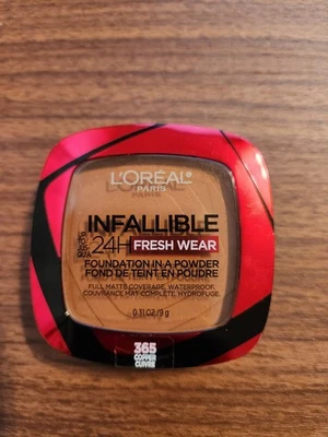 new L'Oreal Paris Infallible 24 Hr Fresh Wear Foundation in a Powder 365 Copper - Image 1 of 2