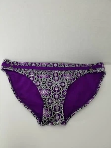 CONVERSE ONE STAR Women's Purple Decorative Strap Bikini Swimwear Bottom S - Picture 1 of 6