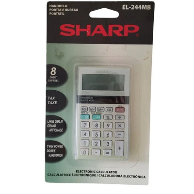 NEW SHARP EL-244MB Electronic Calculator 8 Digit Tax Keys Solar Battery  - Image 1 of 3
