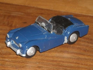 Vintage Corgi 301 Blue Silver Triumph TR2 Sports Car 1950s Black Seats Repainted - Picture 1 of 9
