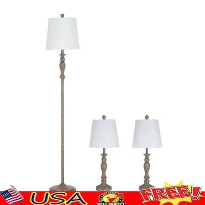 Modern Farmhouse 3 Piece Lamp Set Living Room Office Bedroom Lighting Decor New - Image 1 of 4