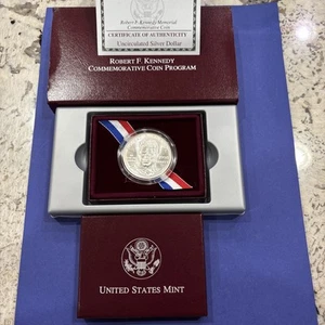 1998 Robert F Kennedy Uncirculated US Commemorative 90% Rare Silver dollar - Picture 1 of 10