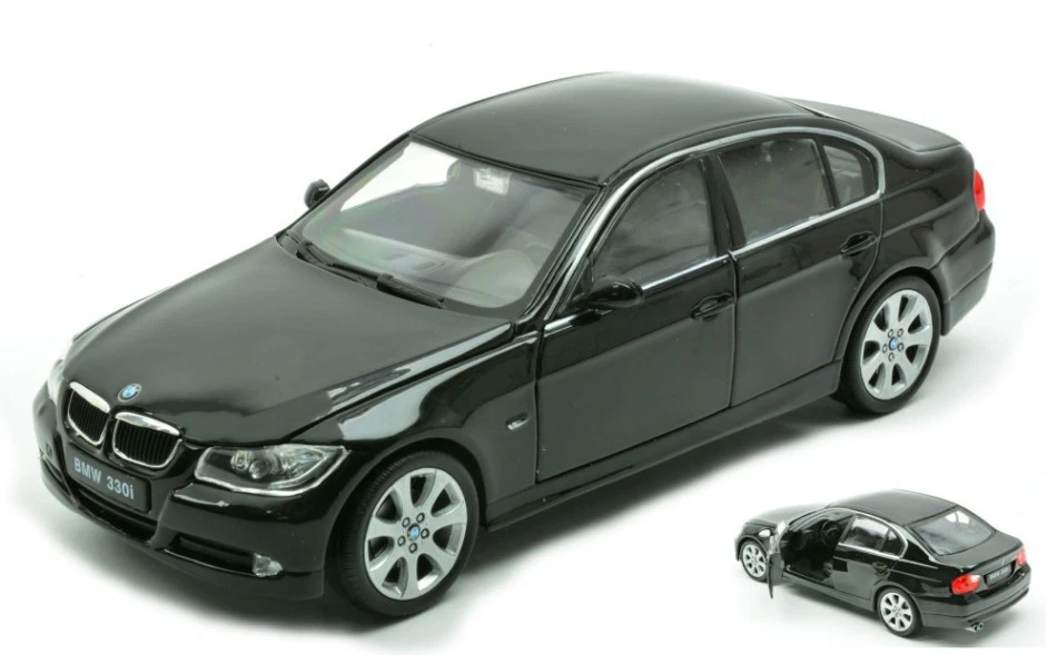 Modellino auto scala 1:24 BMW 330i E90 2005 BLACK diecast modellismo statico - Immagine 1 di 1