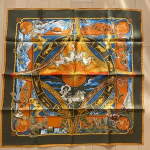 HERMES Schal 90 RYTHMES DU MONDE Tiermuster - Bild 1 von 11