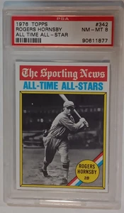 1976 Topps - The Sporting News AllTime All-Stars Rogers Hornsby #342 PSA 8 - Bild 1 von 2