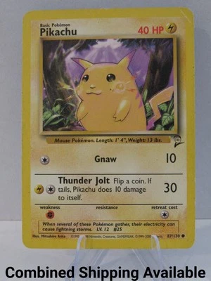 Pikachu 087/130 Base Set 2 MP English 13367 - Image 1 of 2