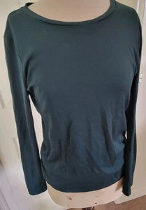 OBUS Forest Green long Sleeve top, 100% extra fine merino wool, Size 3 - Picture 1 of 5