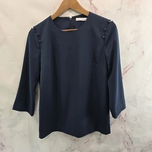 & Other Stories Shirt Damen Small 6 blau marine Bluse Knopfleiste Schulter - Bild 1 von 11