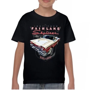 Ford Fairlane Skyliner Crest Youth T-shirt 1957 Vintage Classic FoMoCo Kids - Picture 1 of 50