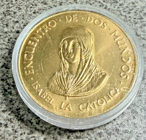 1492 - 1992 QUINTO CENTENARIO "500" ISABEL LA CATÓLICA GEDENKMEDAILLE TOKEN - Bild 1 von 2