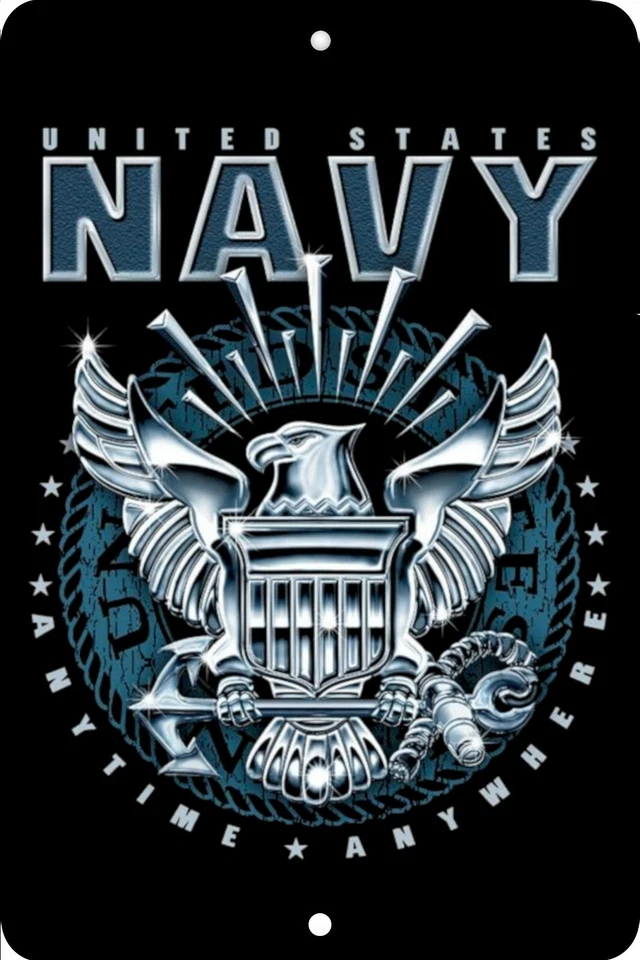 Темно-синий, день рождения, домашний знак, домашний декор металлический алюминий, США, черный - Изображение 1 из 1