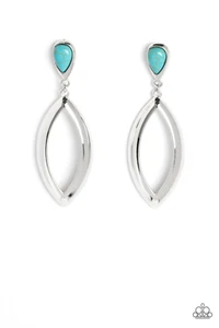 Pendientes Paparazzi Himno Artesanal Azul Poste Nuevos con Etiquetas - Imagen 1 de 1