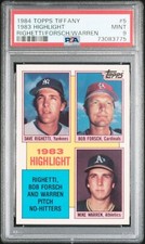 1984 Topps Tiffany Dave Righetti Bob Forsch Warren Highlight #5 PSA 9 Mint Pop 2